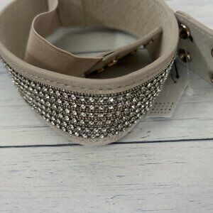 nwt WHITE HOUSE BLACK MARKET all rhinestone  leather belt s